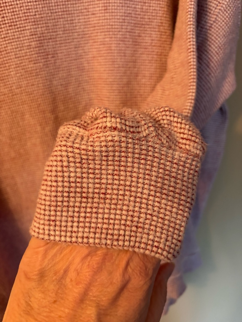 Aerie "Forever Real" Pink Waffle Knit Oversized Crewneck Sweater - Picture 8 of 15